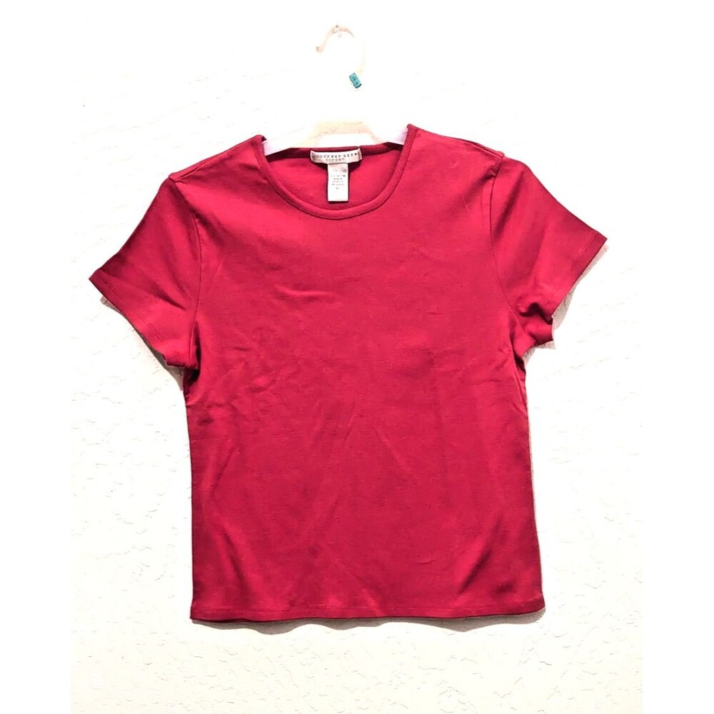 Geoffrey Beene Sport Women’s Pink Top Size L 100% Cotton Short Sleeve Solid